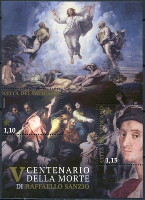 Ватикан. 2020. 500-летие со дня смерти Рафаэля Санти (Рафаэля) (1483-1520) (Почтовый блок. MNH OG)