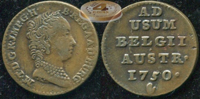Священная Римская империя (Австрийские Нидерланды). 1 лиард. 1750 (VF)
