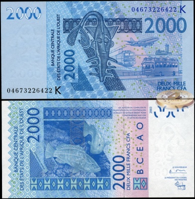 Сенегал (КФА Запад). 2000 франков (Unc) 2004