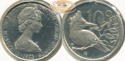 Британские Виргинские о-ва. 10 центов. 1973 (Proof)