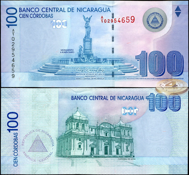 Никарагуа. Банкнота 100 кордоб. 12.09.2007 (2009). Unc. Бумага. Кат# P.204a