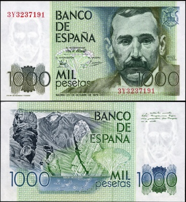 Испания. 1000 песет (Unc) 1979