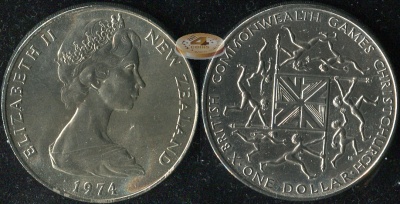 Новая Зеландия. 1 доллар. 1974 (Unc)