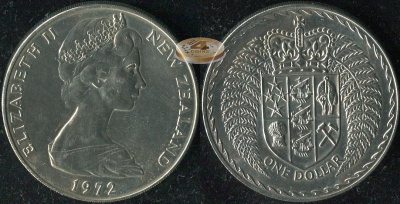Новая Зеландия. 1 доллар. 1972 (Unc)