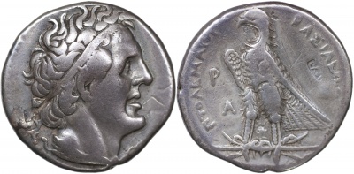 Эллинистический Египет. Птолемей II Филадельф. Тетрадрахма. VF серебро. 283-245 до н.э.