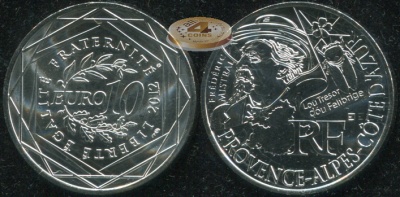 Франция. 10 евро. 2012 (Unc. Серебро)
