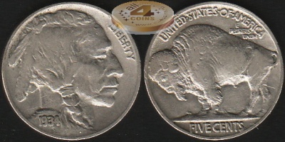 США. 5 центов. 1934 (XF+)