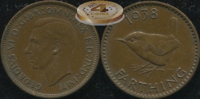 Великобритания. 1 фартинг. 1938. (XF)
