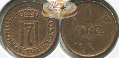 Норвегия. 1 эре. 1913 (XF)