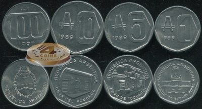 Аргентина. Набор №5 (4 монеты) 1989-90