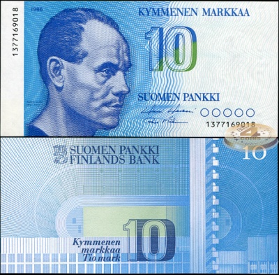 Финляндия. 10 марок (Unc) 1986