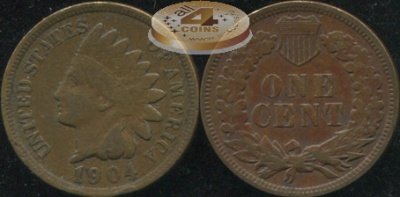 США. 1 цент. 1904 (aXF)