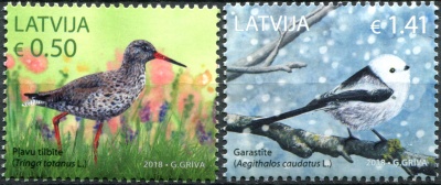 Латвия. 2018. Латвийские птицы (Серия Почтовых марок. MNH OG)