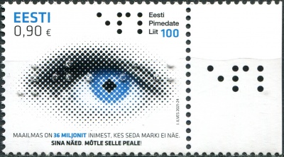 Эстония. 2021. 100-летие Эстонской федерации слепых (I) (Почтовая марка. MNH OG)