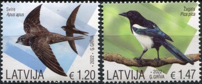 Латвия. 2022. Птицы Латвии (Серия Почтовых марок. MNH OG)