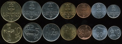 Словакия. Набор №1 (7 монет) 1995-2007