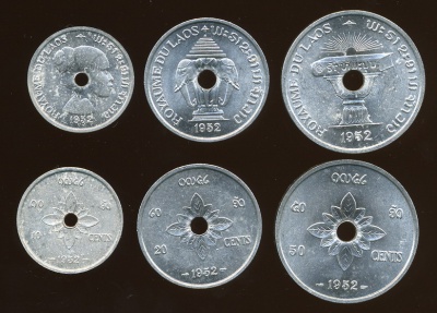 Лаос. Набор №1 (3 монеты) 1952