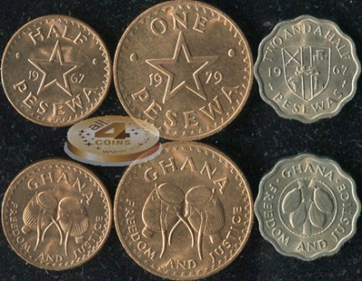 Гана. Набор №4 (3 монеты) 1967-79