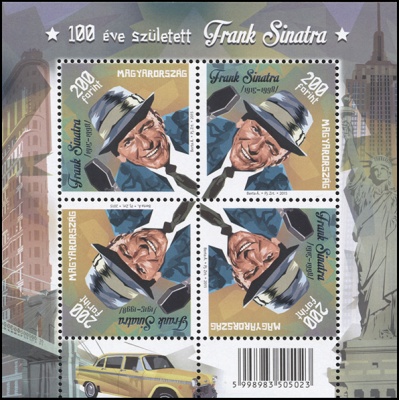 Венгрия. 2015. 100 лет со дня рождения Франка Синатры (М.Лист. MNH OG)