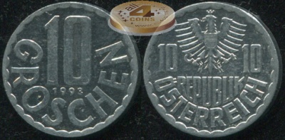 Австрия. 10 грошенов. 1993 (Unc)