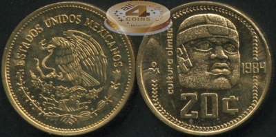 Мексика. 20 центаво. 1984 (Unc)