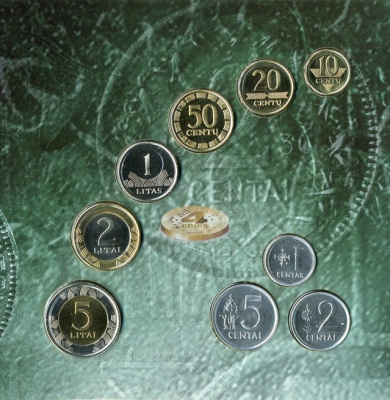 Литва. Официальный набор (9 монет) 2008