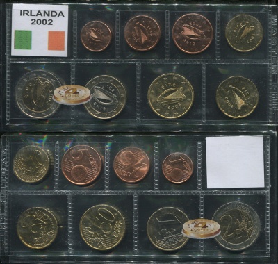 Ирландия. Набор евро (8 монет. 2 биметалла) 2002