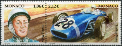 Монако. 2021. Стирлинг Мосс (1929-2020), британский автогонщик (Сцепка. MNH OG)
