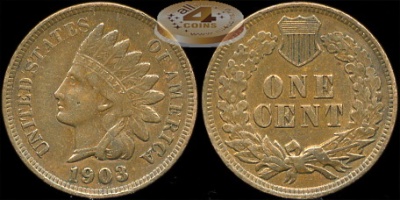 США. 1 цент. 1903 (aUnc+)