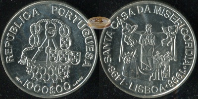 Португалия. 1000 эскудо. 1998 (Unc. Серебро)