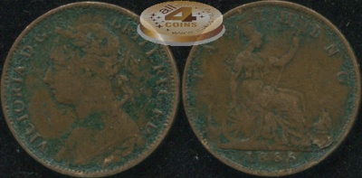 Великобритания. 1 фартинг. 1886. (aVF)