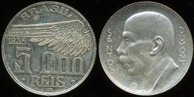 Бразилия. 5000 рейс. 1935 (aUnc. Серебро)