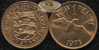 Гернси. 1 новый пенни. 1971 (Unc)