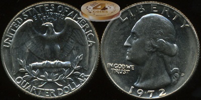 США. 25 центов. 1972D (Unc)