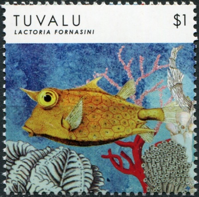 Тувалу. 2012. Рыбы. Терновый сом (Почтовая марка. MNH OG)