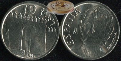 Испания. 10 песет. 1997 (Unc)