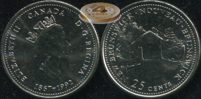 Канада. 25 центов. 1992 (Unc)