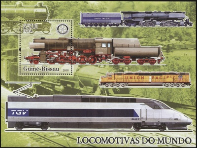 Гвинея-Биссау. 2005. Локомотивы всего мира (Блок. MNH OG)