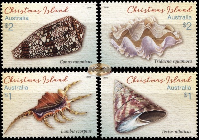 Остров Рождества. 2016. Морские раковины Острова Рождества (Серия. MNH OG)