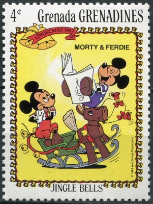 Гренада Гренадины. 1983. Персонажи Уолта Диснея. Морти и Фредди (Почтовая марка. MNH OG)