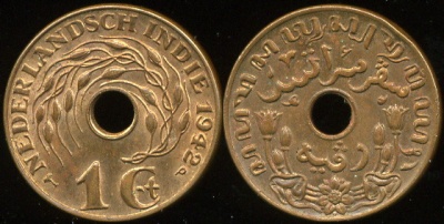 Нидерландская Индия. 1 цент. 1942 (Unc)
