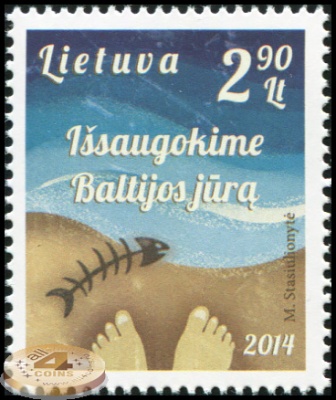 Литва. 2014. Сохраните Балтийское море (Почтовая марка. MNH OG)