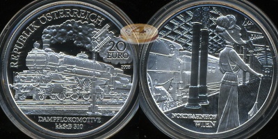 Австрия. 20 евро. 2008 (Proof. Серебро)