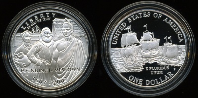 США. 1 доллар. 2007.P (Proof. Серебро)