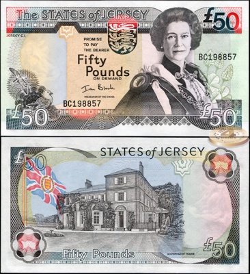 Джерси. 50 фунтов (Unc) 2000
