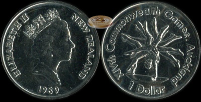 Новая Зеландия. 1 доллар. 1989 (Unc)