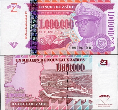 Заир. 1000000 заиров (Unc) 1996