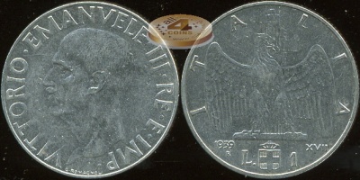 Италия. 1 лира. 1939 (XF)