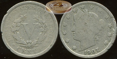 США. 5 центов. 1907 (G)