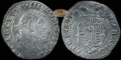 Италия (Неаполь). Тари. 1559 (VF. Серебро) [R! - редкая]